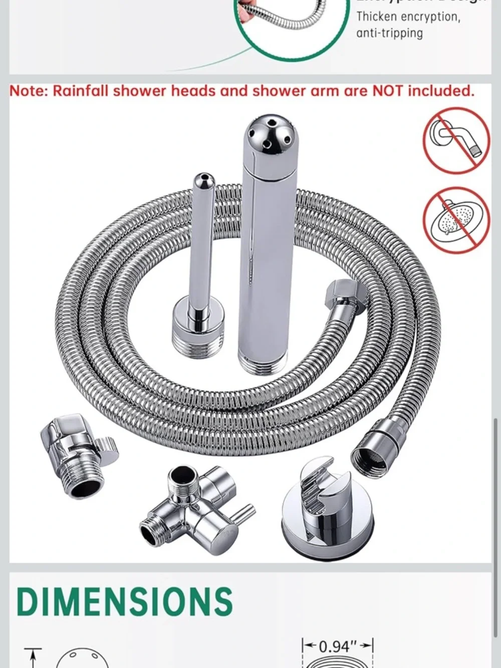 Shower Enema System with 100 Inches Hose, Diverter, Water Control Valve